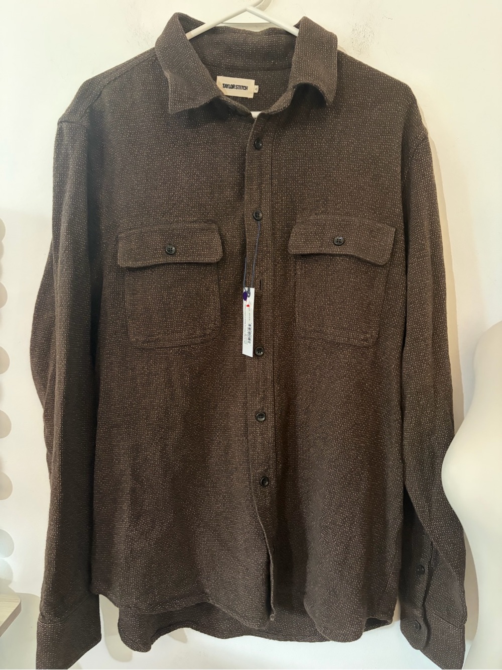 Taylor Stitch dark Brown the ledge linen cotton Button-Up Shirt Jacket